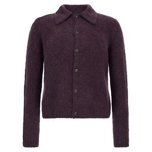 Dries Van Noten Purple Wool Men's Cardigan